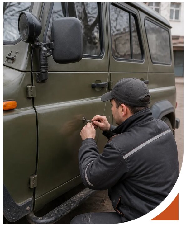 Профессиональное вскрытие автомобиля УАЗ без повреждений в Колпине